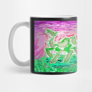 Abstract Horse Acrylic Painting - Watermelon Variant Mug